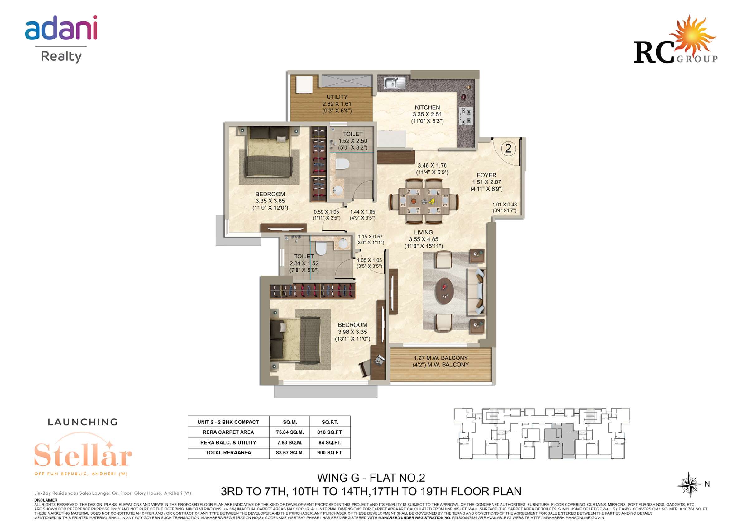 2 BHK Floor Plan 2
